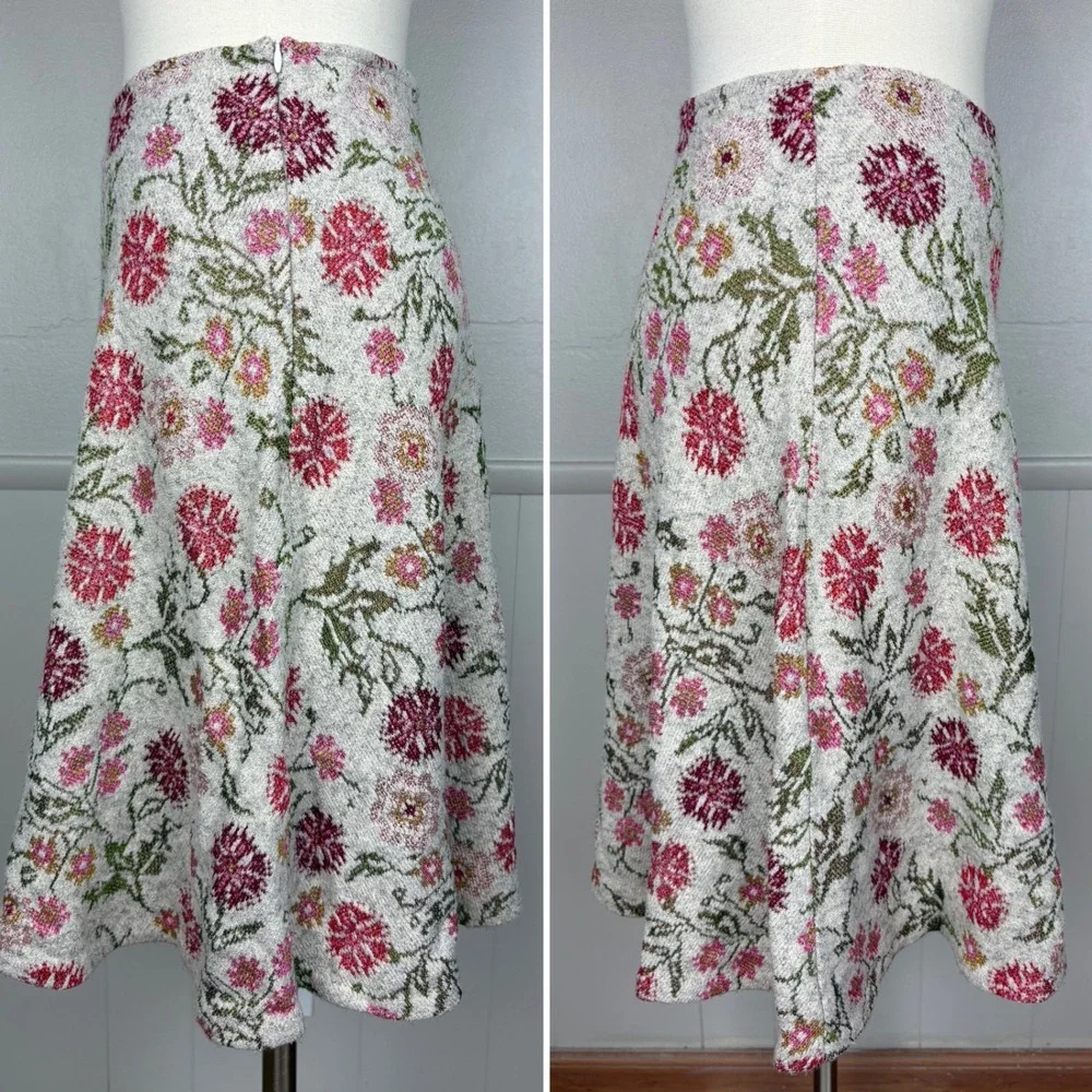 Anthropologie Cecilia Prado Meadowlark Sweater Skirt Size S Floral Texture Fairy